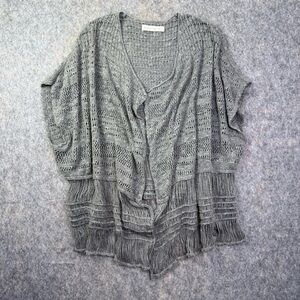 Abercrombie & Fitch Cardigan Women One Size Grey Crochet Sleeveless Boho Sweater